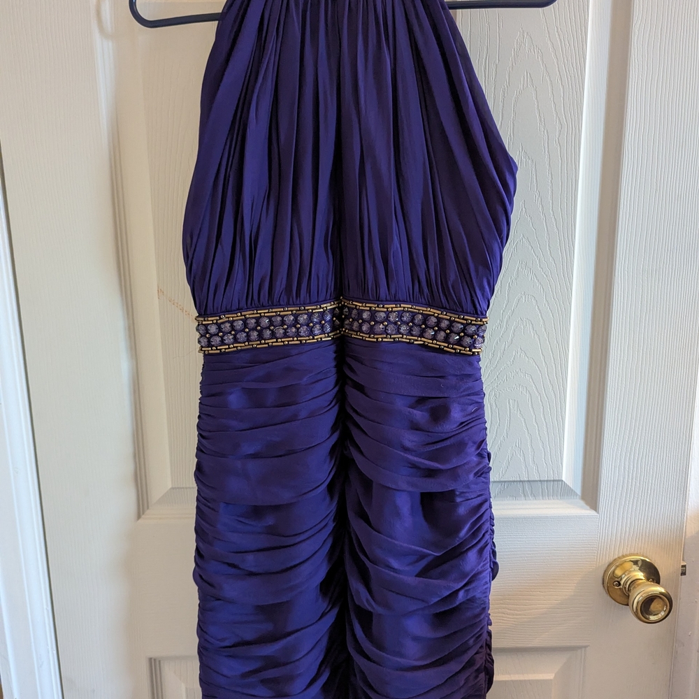 Carmen Marc Valvo Purple Cocktail Dress